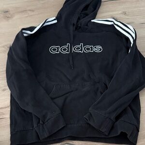 Adidas Black Hoodie with White Accents